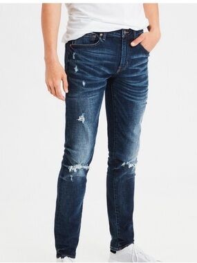 American Eagle Outfitters Next Level Flex Slim Distressed Jeans Dark Wash. 30X34